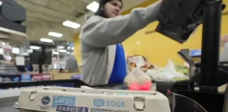 U.S. egg prices fall for the first time in months but remain near record highs